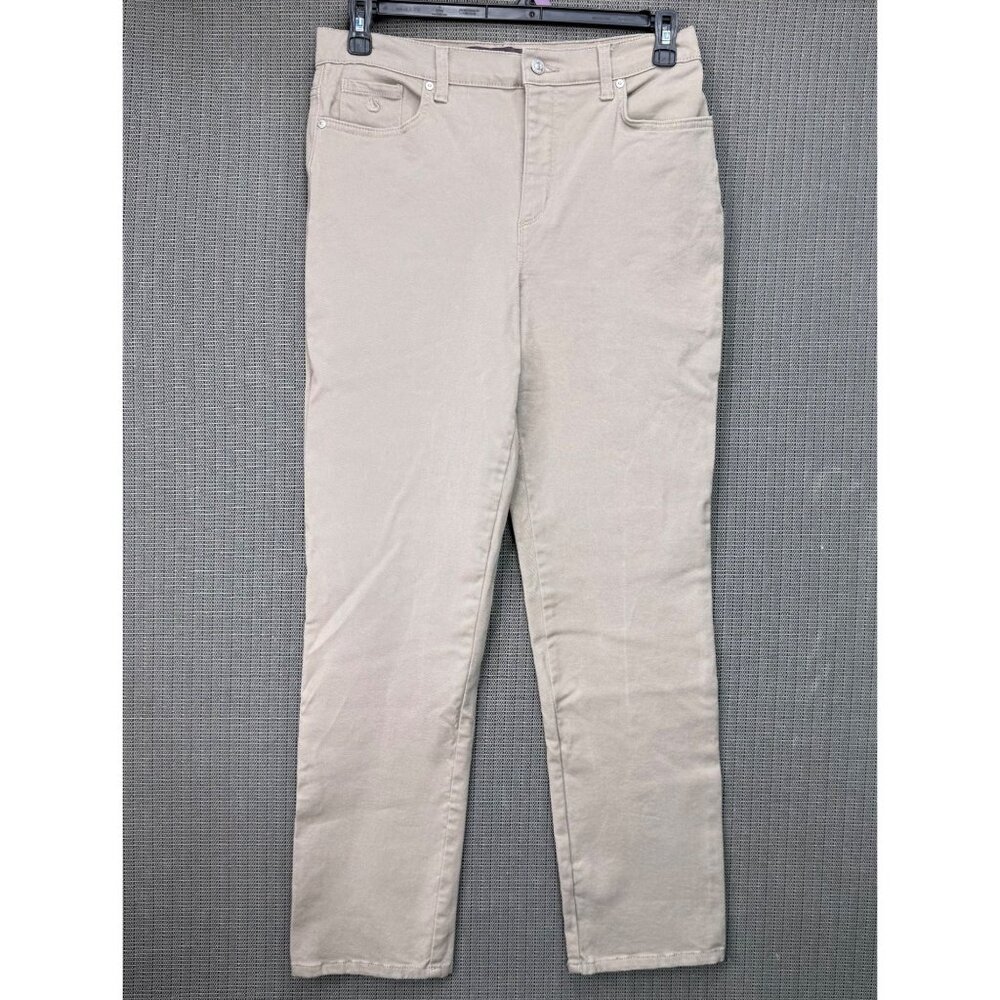 Gloria Vanderbilt Amanda Womens Size 10 Beige Straight Leg Mid Rise Denim jeans